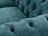 Flora 4 Seat Chesterfield Sofa In Teal Vintage Velvet