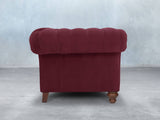 Flora 4 Seat Chesterfield Sofa In Wine Lush Velvet
