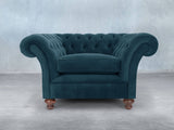 Flora Chesterfield Chair In Blue Lush Velvet