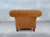 Flora Chesterfield Chair In Burnt Orange Lush Velvet