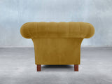 Flora Chesterfield Chair In Golden Lush Velvet