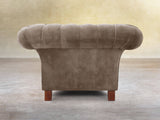 Flora Chesterfield Chair In Otter Vintage Velvet