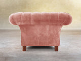 Flora Chesterfield Chair In Pink Blush Vintage Velvet