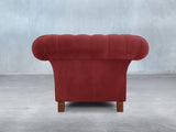 Flora Chesterfield Chair In Red Lush Velvet