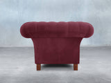 Flora Chesterfield Chair In Wine Lush Velvet