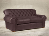 Frankie 2 Seat Chesterfield Sofa In Chocolate Chip Soft 'n' Easy Leather