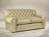 Frankie 2 Seat Chesterfield Sofa In Oyster Soft 'n' Easy Leather