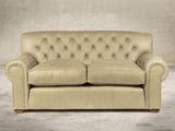 Frankie 2 Seat Chesterfield Sofa In Oyster Soft 'n' Easy Leather