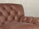 Frankie 2 Seat Chesterfield Sofa In Redwood Soft 'n' Easy Leather