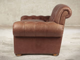 Frankie 2 Seat Chesterfield Sofa In Redwood Soft 'n' Easy Leather