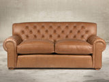 Frankie 3 Seat Chesterfield Sofa In Camel Soft 'n' Easy Leather