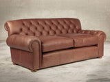 Frankie 3 Seat Chesterfield Sofa In Redwood Soft 'n' Easy Leather