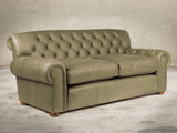Frankie 3 Seat Chesterfield Sofa In Sage Soft 'n' Easy Leather
