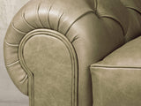Frankie 3 Seat Chesterfield Sofa In Sage Soft 'n' Easy Leather