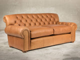 Frankie 3 Seat Chesterfield Sofa In Tawny Soft 'n' Easy Leather
