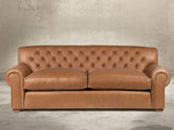 Frankie 4 Seat Chesterfield Sofa In Camel Soft 'n' Easy Leather