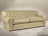 Frankie 4 Seat Chesterfield Sofa In Oyster Soft 'n' Easy Leather