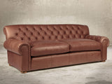 Frankie 4 Seat Chesterfield Sofa In Redwood Soft 'n' Easy Leather