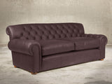 Frankie Bigger 3 Seat Chesterfield Sofa In Chocolate Chip Soft 'n' Easy Leather
