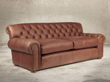 Frankie Bigger 3 Seat Chesterfield Sofa In Redwood Soft 'n' Easy Leather