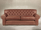 Frankie Bigger 3 Seat Chesterfield Sofa In Redwood Soft 'n' Easy Leather