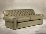 Frankie Bigger 3 Seat Chesterfield Sofa In Sage Soft 'n' Easy Leather