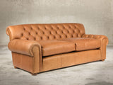 Frankie Bigger 3 Seat Chesterfield Sofa In Tawny Soft 'n' Easy Leather