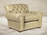 Frankie Chesterfield Chair In Oyster Soft 'n' Easy Leather