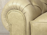 Frankie Chesterfield Chair In Oyster Soft 'n' Easy Leather