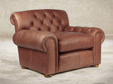 Frankie Chesterfield Chair In Redwood Soft 'n' Easy Leather