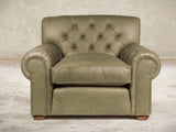 Frankie Chesterfield Chair In Sage Soft 'n' Easy Leather