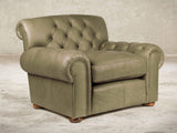 Frankie Chesterfield Chair In Sage Soft 'n' Easy Leather