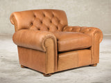 Frankie Chesterfield Chair In Tawny Soft 'n' Easy Leather
