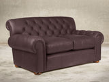 Frankie Snug 2 Seat Chesterfield Sofa In Chocolate Chip Soft 'n' Easy Leather