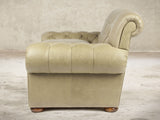 Frankie Snug 2 Seat Chesterfield Sofa In Oyster Soft 'n' Easy Leather