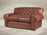 Frankie Snug 2 Seat Chesterfield Sofa In Redwood Soft 'n' Easy Leather