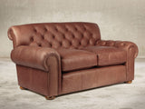 Frankie Snug 2 Seat Chesterfield Sofa In Redwood Soft 'n' Easy Leather