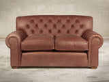 Frankie Snug 2 Seat Chesterfield Sofa In Redwood Soft 'n' Easy Leather