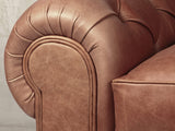 Frankie Snug 2 Seat Chesterfield Sofa In Redwood Soft 'n' Easy Leather