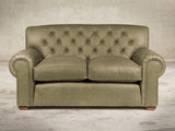 Frankie Snug 2 Seat Chesterfield Sofa In Sage Soft 'n' Easy Leather