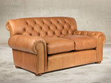 Frankie Snug 2 Seat Chesterfield Sofa In Tawny Soft 'n' Easy Leather
