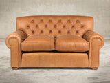 Frankie Snug 2 Seat Chesterfield Sofa In Tawny Soft 'n' Easy Leather