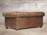 Hector 2 Seat Chesterfield Sofa In Brown Vintage Leather