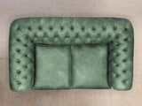 Hector 2 Seat Chesterfield Sofa In Green Vintage Leather
