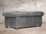 Hector 2 Seat Chesterfield Sofa In Grey Vintage Leather