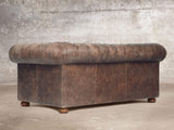 Hector 2 Seat Chesterfield Sofa In Hickory Vintage Leather