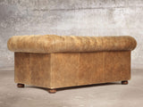 Hector 2 Seat Chesterfield Sofa In Tan Vintage Leather