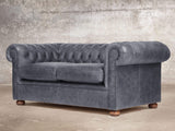 Hector 2 Seat Chesterfield Sofa In Thunder Vintage Leather