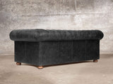Hector Bigger 3 Seat Chesterfield Sofa In Black Vintage Leather