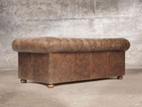 Hector Bigger 3 Seat Chesterfield Sofa In Brown Vintage Leather